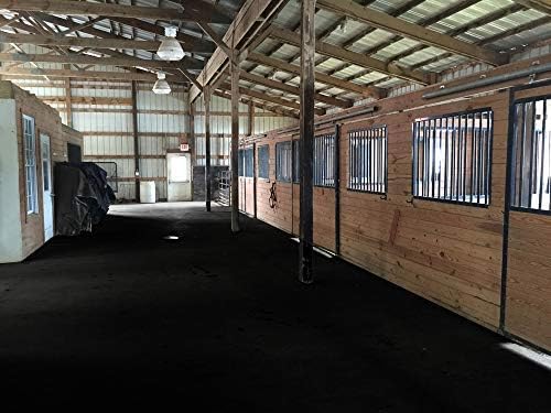 American Floor Tiles - Heavy Duty Stall Tiles - Stable/Horse Tiles - Thick, Durable Rubber Flooring Solid Black 6' x 8' Set 1/2" Thick (12 Tiles Total)