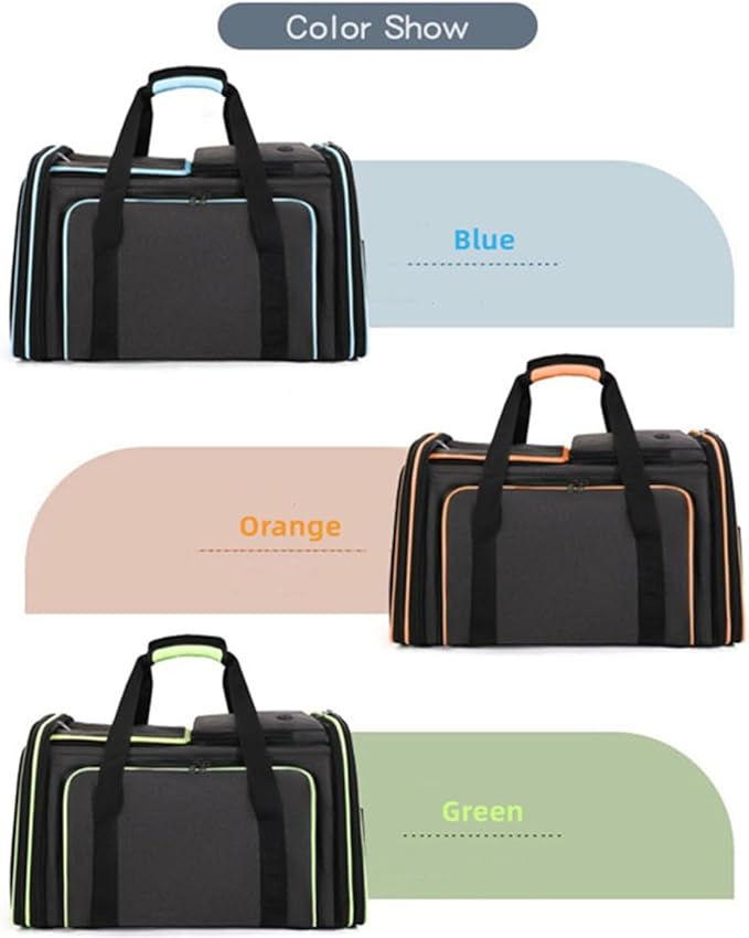 Cat, Dog Carrier for Pets Up to 20 Lbs,Sides Expandable Pet Carrier Bag Large Mesh Safe,Airline Approved Animal Carrier,Soft Sided Collapsible Pet Travel Carrier,Foldable Portable Pet Home (Orange)