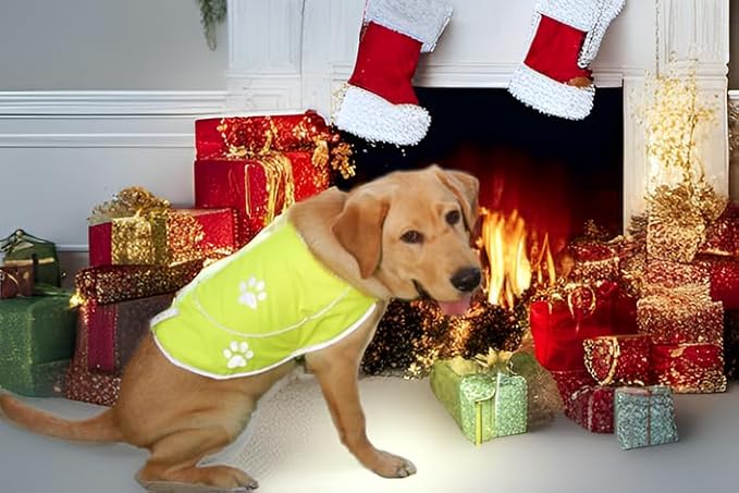 Dog Reflective Vest - Comfortable Jacket Safety Hunting, High Visibility for Dogs with Elastic Straps and Clasp Closure- Yellow, XX-Large