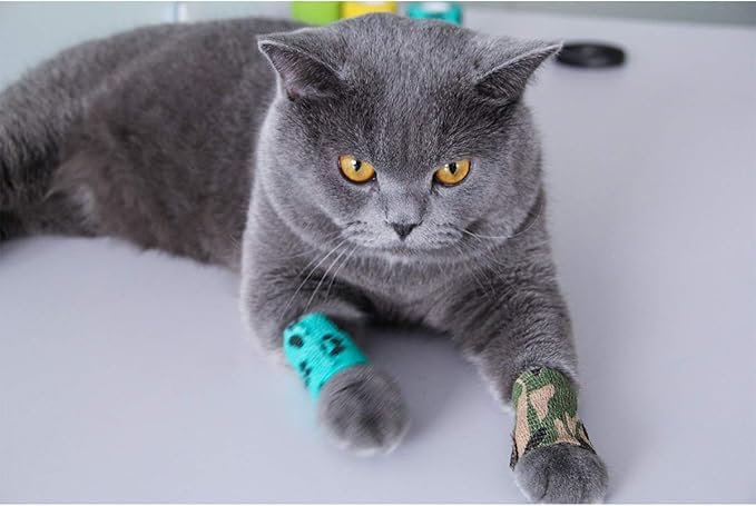 AUPCON Vet Wrap Cohesive Bandages Bulk Self Adhesive Bandage Wrap Self Adherent Wrap Non-Woven for Dogs Pet Animals & Ankle Sprains & Swelling 2 Inch x 5 Yards (2 Inch Claw)