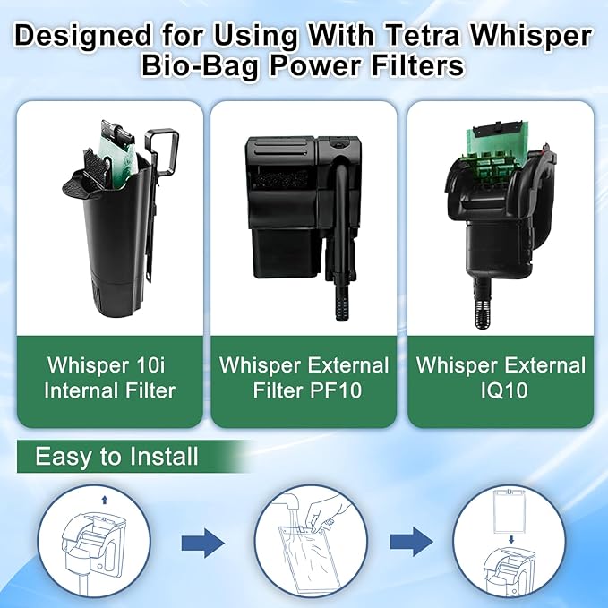 driamor 6 Pack Medium Filter Cartridges Replacement Compatible with Whisper 10i/IQ10/PF10 Aquarium Filter 5-10 Gallons