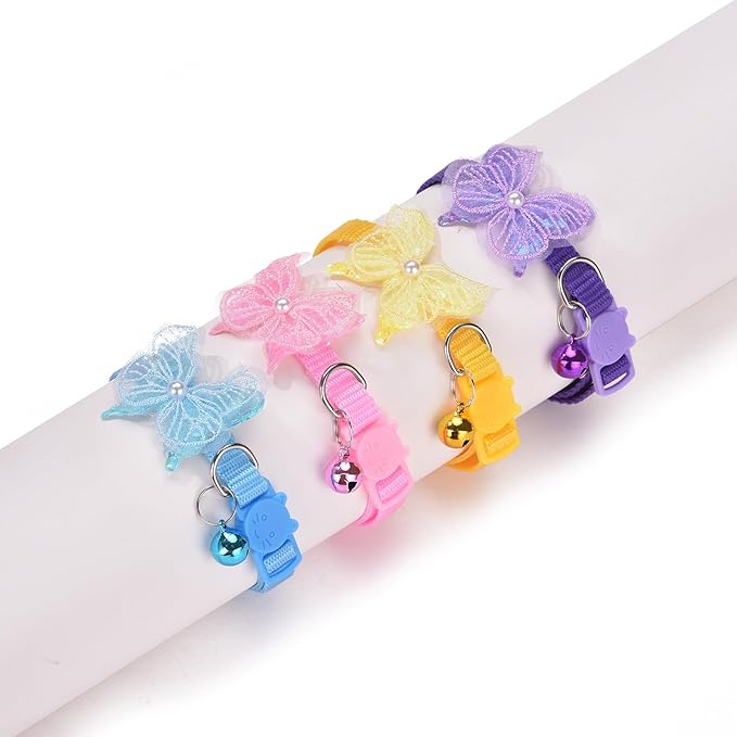 16 PCS Cute Cat Collars Breakaway with Bell for Boy Cats and Girl Cats Gifts (#2-Multicolor Lace)