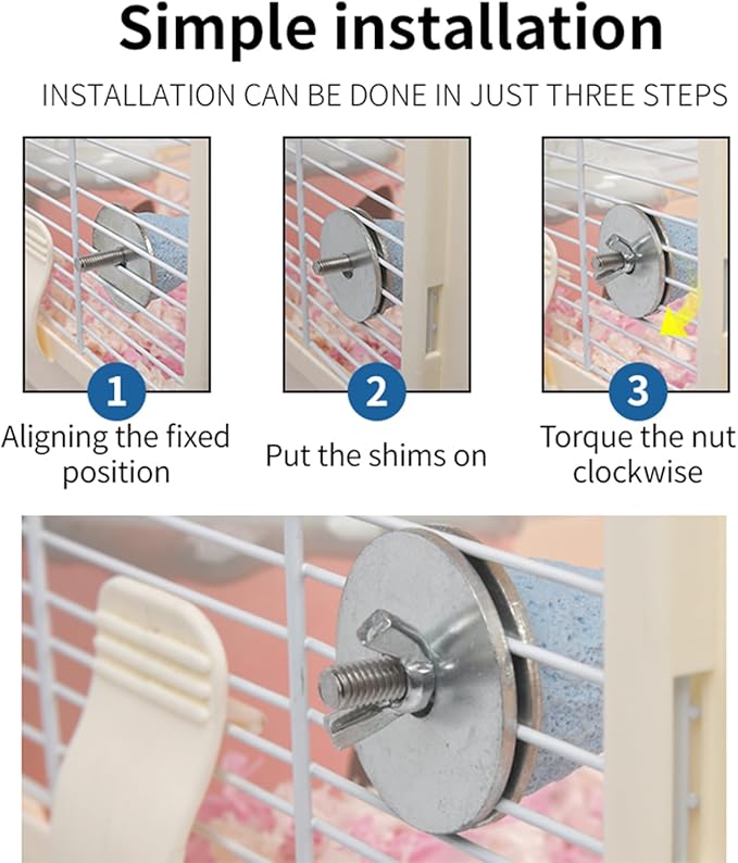 Bird Perches for Cage, Abrasive Surface High Calcium Mineral Parrot Perch Stand - Bird Nail File for Claw & Beak Health, Colorful Ceramic Bird Cage Accessories (Pink, Coral)