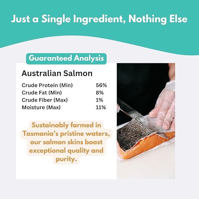 ALFIE'S TREATOS Salmon Skin Treats for Dogs & Cats (5.3 oz, 2x2.65 oz), Value Bundle, Air-Dried Fish Skin Dog Treats, Omega-3 Food Topper & Training, Single Ingredient, Freeze-Dried Alternative