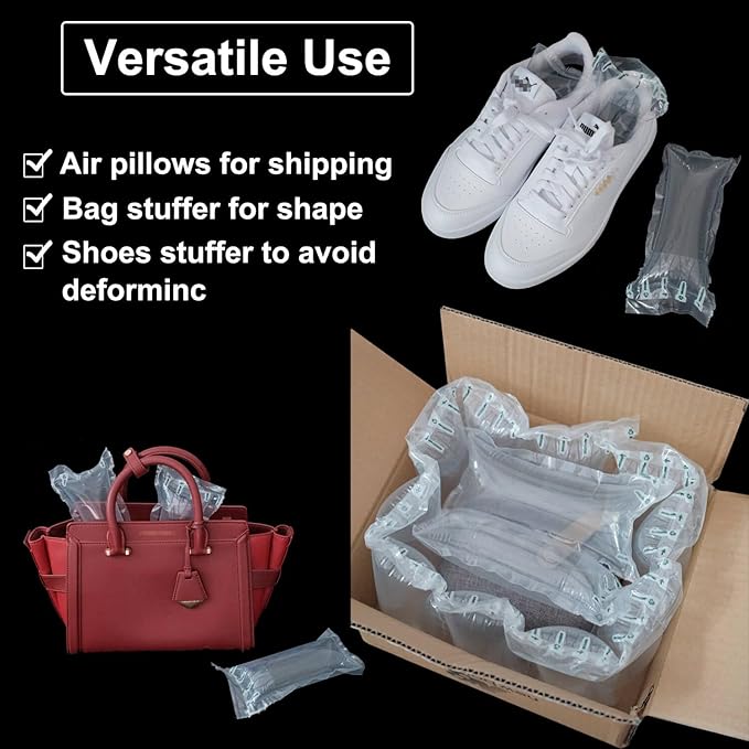Air Pillows for Shipping with pump 400 Count Inflatable Packaging Air Bags, Alternative to Packing Peanuts, Packing Box filler Purse Stuffers for Shape 3.54" x 7.87"