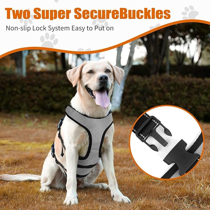 Ayquez Dog Lift Harness with Storage and Transport Bag, Dog Harness with Handle for Lifting & Hip dysplasia, arnés para Perros pequeños, pechera para Perros (Gray, M)