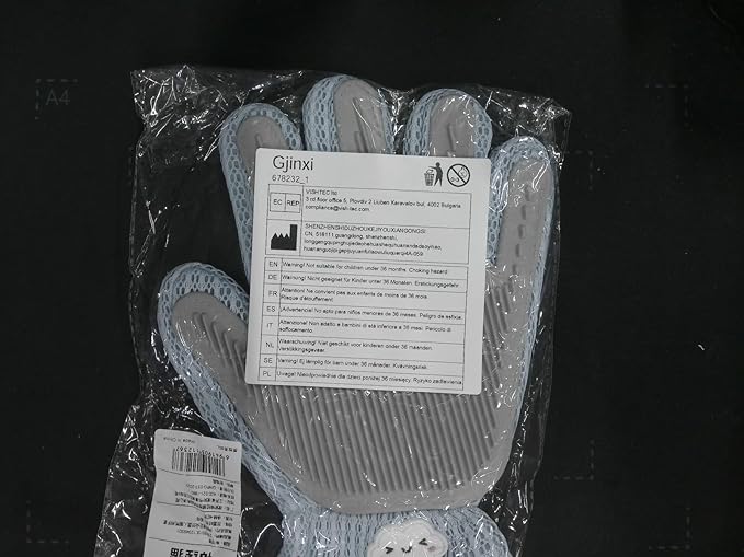 2 in 1 Pet Grooming Glove for Cats & Dogs, Efficient Deshedding Brush Pet Long Short Fur Removal Glove, Gentle Massaging Puppy Kitten Bathing Grooming Brush Tool, Easy Clean Floating Hair Mitt