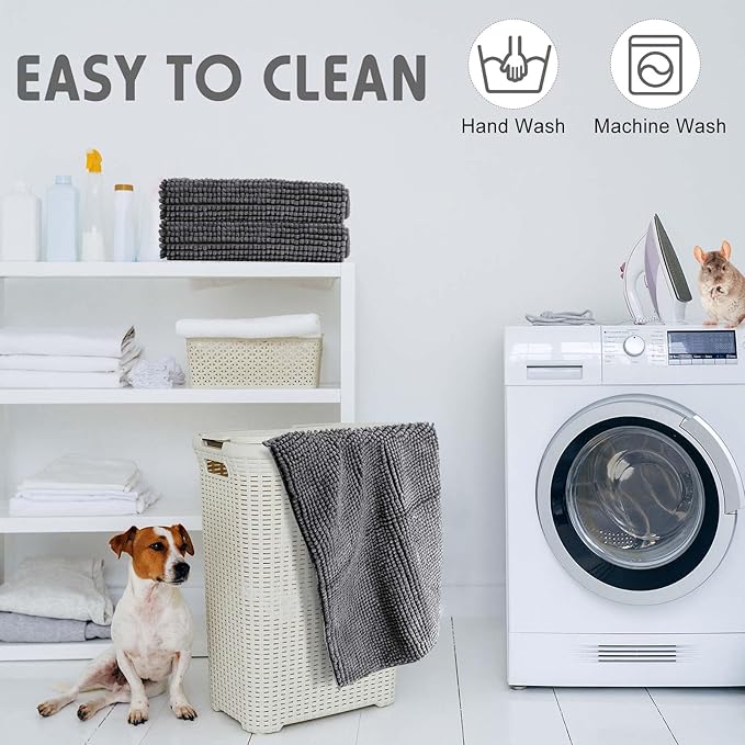 Amylove 4 Pcs Guinea Pig Cage Liner Guinea Pig Bedding Washable Fleece Pee Pads Reusable Small Animals Training Mat Small Animal Sleeping Bed for Bunny Hamster(Dark Gray,14 x 28 Inch)