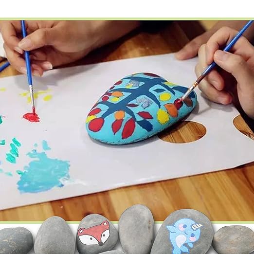 18LB River Rocks,Mexican Beach Pebbles for Plants,Potting,Garden Landscape Stone Paving Stone Grey 1Inch - 2Inch