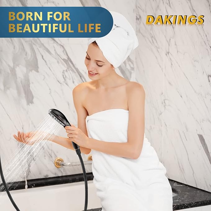 6 Spray Modes High Pressure Handheld Showerhead Set Upgraded 5 Inches Shower Head with Handheld Spray Oil Rubbed Bronze Handheld Shower Head 60 Inches Stainless Steel Hose-1-Min Install