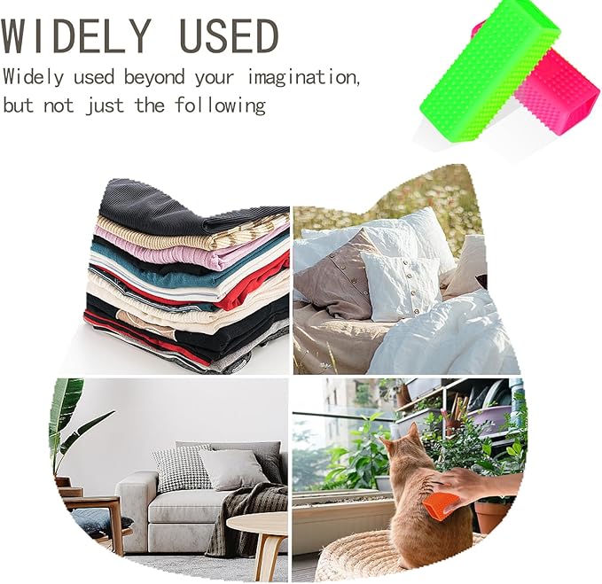 2pcs Pet Dog Cat Hair Remover, Pet Hair Removal Tool, Hollow Cleaner Brush for car,Interior, Furniture, Sofa (green and pink)