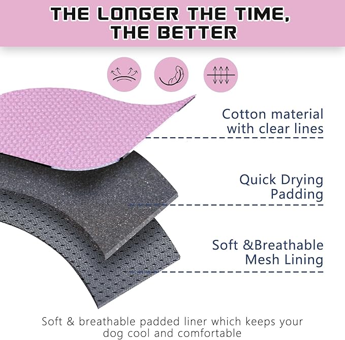 BUMBIN Tactical Dog Harness for Large Dogs No Pull, Famous TIK Tok No Pull Puppy Harness, Fit Smart Reflective Pet Walking Harness for Training, Adjustable Dog Vest Harness with Handle Pink L