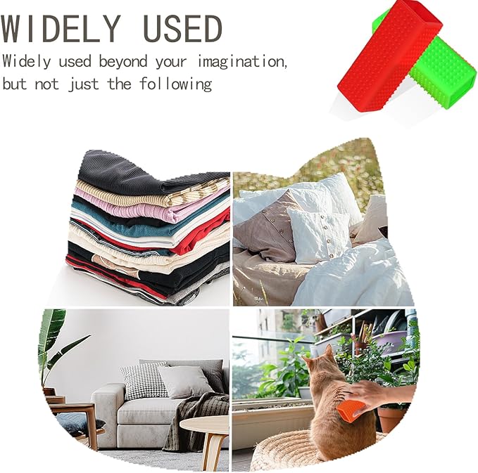 2pcs Pet Dog Cat Hair Remover, Pet Hair Removal Tool, Hollow Cleaner Brush for car,Interior, Furniture, Sofa (red and green)