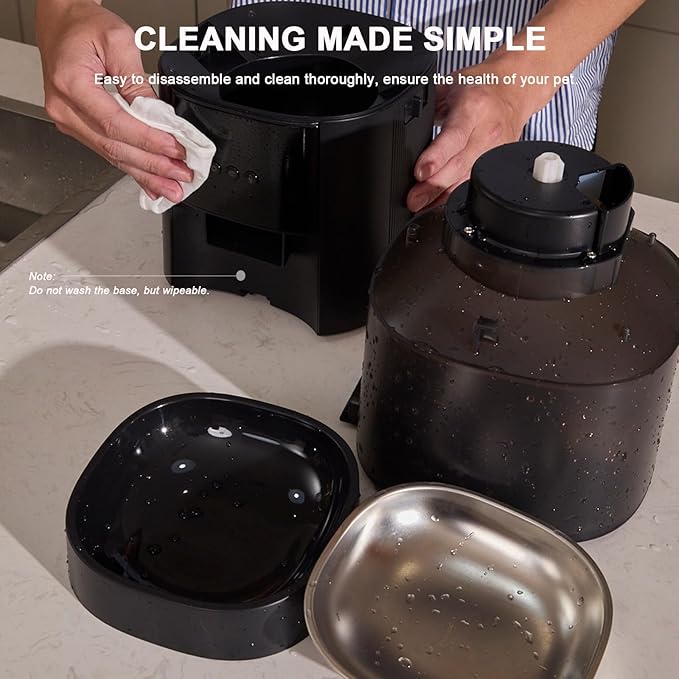 Automatic Cat Feeder WiFi with App Control, Voice Recorder, 4L Dry Pet Food Dispenser for Cats & Dogs with Freshness Preservation, Custom Feeding Times & Portions, Dual Power