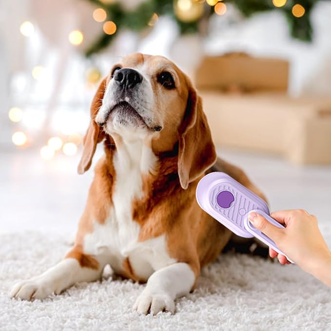 Cat Steam Brush for Shedding, 2025 New 4 in 1 Rechargeable Steam Pet Brushes for Cats & Dogs, Indoor Anti-static Pets Brush for Massage, Cleaning, Shedding & Combing Hair (Purple)