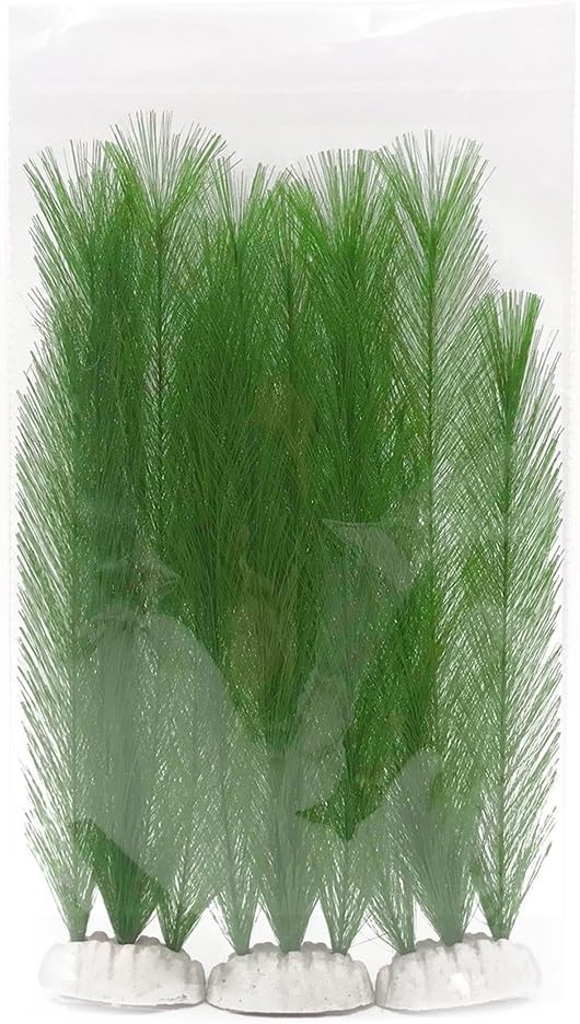 BEGONDIS Aquarium Decorations 3Pcs Fish Tank Artificial Green Water Plants Made of Silk Fabrics Plastic