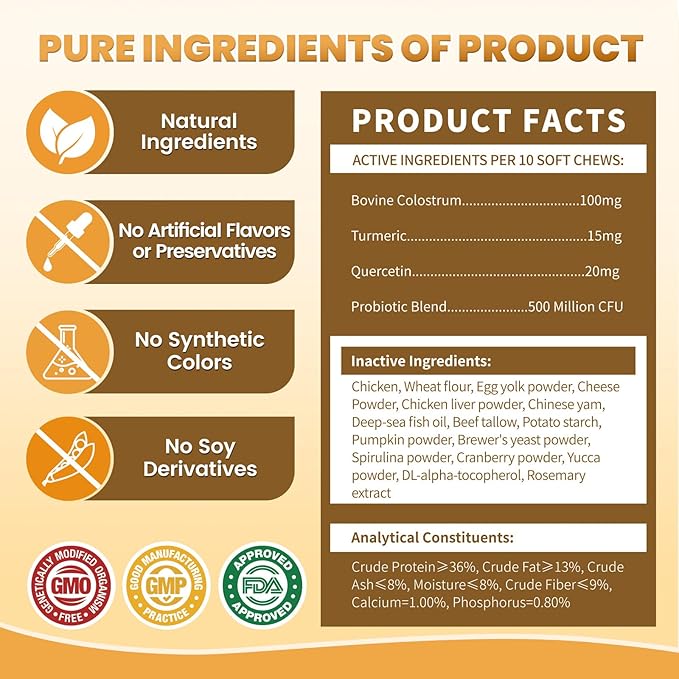 Cat Allergy Relief for Cats, Crunchy & Creamy Chews for Immune & Skin Coat Support – Seasonal Allergies, Itching Relief, Omega 3 & Probiotic Natural Supplement for Cats, Chicken Flavor – 500 Chews