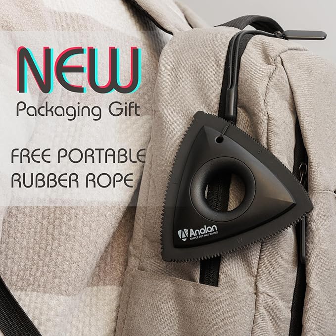 Analan Mini Pet Hair Remover for Car Detailing Supplies, Carpet Dog Hair Remover for Car Interior, Triangle Dog Hair Remover for Auto Detailing, Couch, Furniture, Lint, Carpet (Sunset Orange)