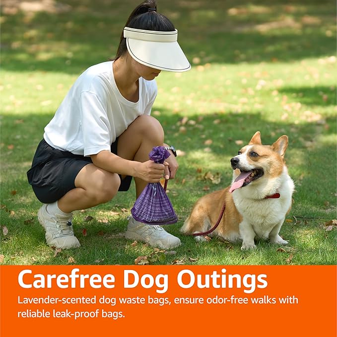 Amazon Basics Premium Lavender Scented Standard Dog Waste Bags, 300 Count (15 Pack of 20)