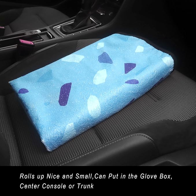 Car Seat Cover Protector Front Seats,for Gym Workout,Running,Swimming,Beach and Hiking,Waterproof Sweat Towel Bucket Seat Covers for Cars SUV Trucks (Blue Marbling, 1Pcs)