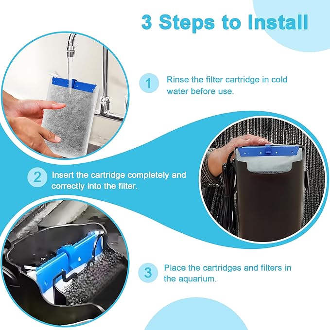 10 Pack Large Replacement Filter Cartridges Compatible with Tetra Whisper Bio-Bag Filters Large Aquarium Filter Cartridges for Whisper 20i/40i IQ20/30/45/60