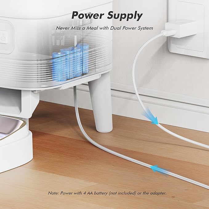 Automatic Cat Feeders - Nityers 4L Dog Automatic Feeders with Stainless Steel Bowl,1-6 Meals Per Day, Programmable Portion Size, Detachable Washable, Auto Pet Feeder for Cats and Dogs