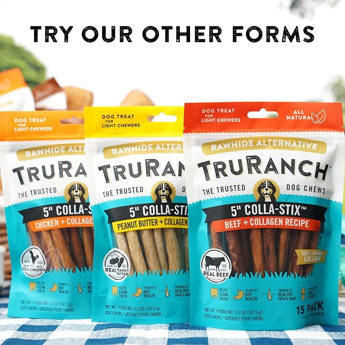 5" BBQ Collagen Skewers - Collagen Dog Chews - Long Lasting Healthy Joint Support Dog Treat - Rawhide Alternative - Skin & Coat Health, 1 Bag, 15 Count