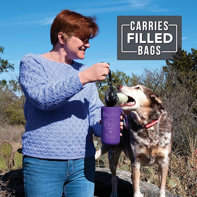 Dog Doo Tube Filled Dog Waste Bag Holders - Reusable Dog Poop Bag Tubes Designed to Keep in Odors and Germs