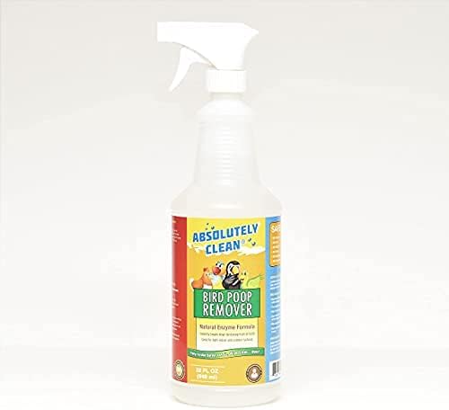 Absolutely Clean Amazing Bird Poop Remover - Just Spray/Wipe - Safely & Easily Removes Bird Messes - Use Indoor/Outdoor - Made in The USA