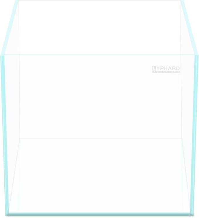 Cube Rimless Aquarium 4 Gallon, Ultra Clear Low Iron Nano Fish Tank for Betta, L9.8×W9.8×H9.8 Glass Thickness 5mm with EVA Foam Leveling Mat