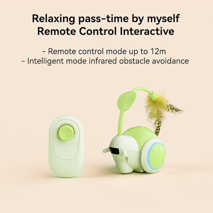 Cat Toys for Bored Indoor Adult Cats,Remote Control Cat Toy with 4 Directions,LED Lights Interactive Remote Control Dog Toy (Green)