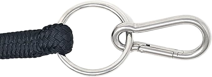 22' Long Line with SS O Ring and Carabiner (Black)