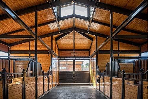 American Floor Mats - Heavy Duty Horse Mats - Slip Resistant, Black, 14" x 14" Square Tiles, 49 Tiles Total, 0.75" Thick