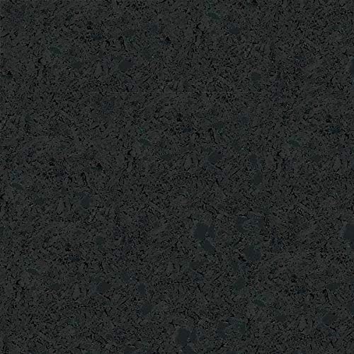 American Floor Mats 1/4in (7mm) Thick Solid Black 4' x 15' Heavy Duty Rubber Rolls, Protective Exercise Mats, Home Gym Rubber Flooring