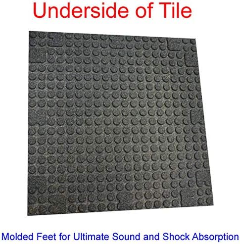 American Floor Mats - Extreme Rubber Gym Tiles - 1 Inch Thick Colorful Gym Tiles - Superior Shock & Sound Absorbing - 35% Grey/White, 100 Tile Pack (Covers 400 Sq Ft)