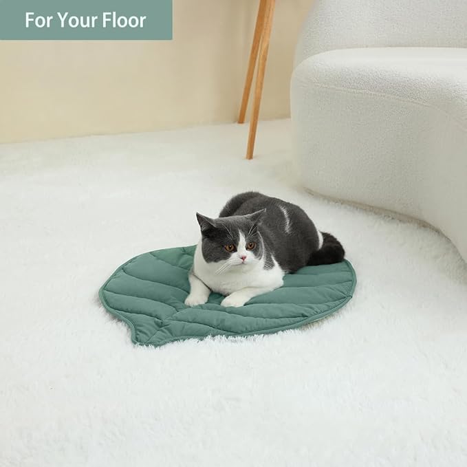 30 X 20 Inch Leaf Shaped Cotton Cat Bed Pad, Warming Cat Mat, Pet Warming Pad for Cats, Warmer Mat for Feral and Indoor Cats, 2025 Enlarged and Thickened Leaf Beds