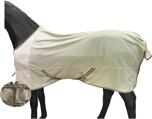 BARN & STABLE Breathable and UV Protective Tear-Resistant Mesh Horse Fly Sheet Comfy Equine Summer Sheet with Removable Web Leg Straps