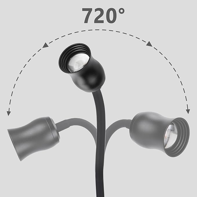 Aquarium Focus Light for Open Fish Tank Indoor LED Light Big Clip Lamp Adjustable Focus (White-Blue with Timer)