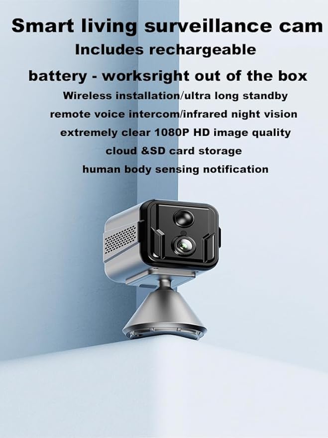 Cameras for Home Security-Indoor MiNi 1080P HD,Security Camera Wireless for Baby/Nanny/Pet/Dog/Cat, Infrared Night Vision,Magnetic Base Bracket,Cloud & SD Card Storage, (2.4 /5GHzWiFi)-Silver