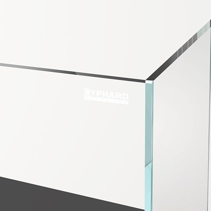 Cube Rimless Aquarium 11 Gallon, Ultra Clear Low Iron Square Fish Tank, L13.8×W13.8×H13.8 Glass Thickness 5mm with EVA Foam Leveling Mat