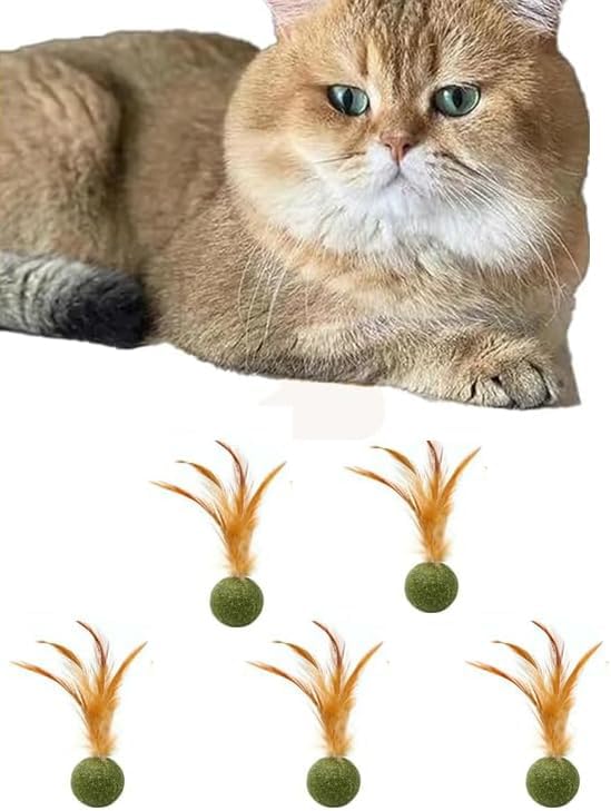 5 Pieces of Catnip Toys Ideal Catnip Ball to Stimulate Cat Exercising and Interacting Toys for Cats