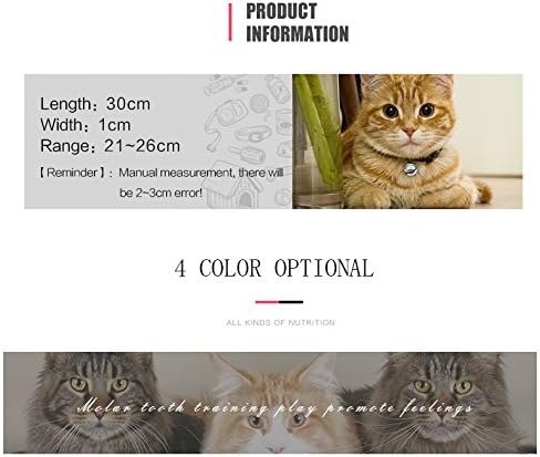 CHUKCHI Pink Soft Velvet Safe Cat Adjustable Collar with Crystal Heart Charm and Bells 8-11 Inches (Blue)