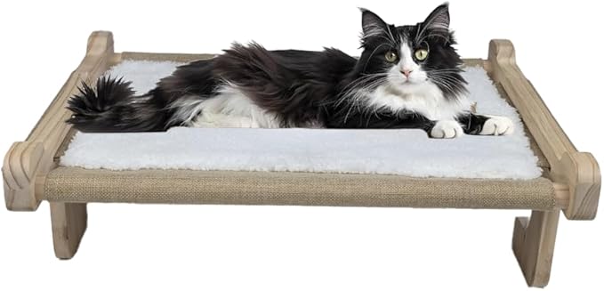 aborishthink Adjustable Cat Window Perch | Sturdy Cat Hammock Window Seat Durable Wood & Metal Frame | Breathable Cover | Ideal for Large & Heavy Cats | Easy Installation for Windowsill