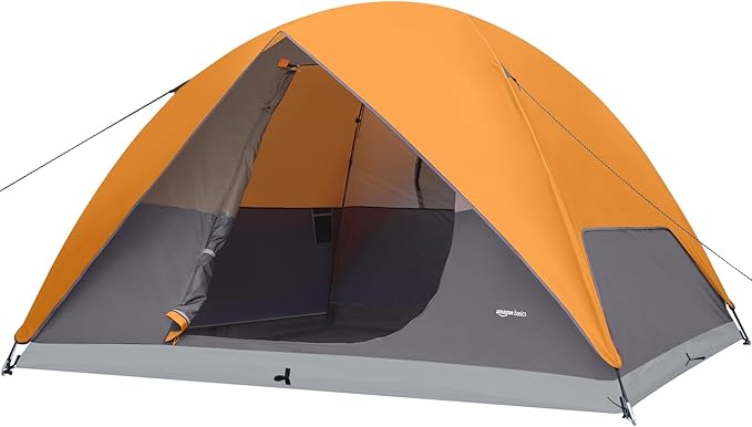 Amazon Basics Camping Tent, 3-Season Dome Design with Rainfly
