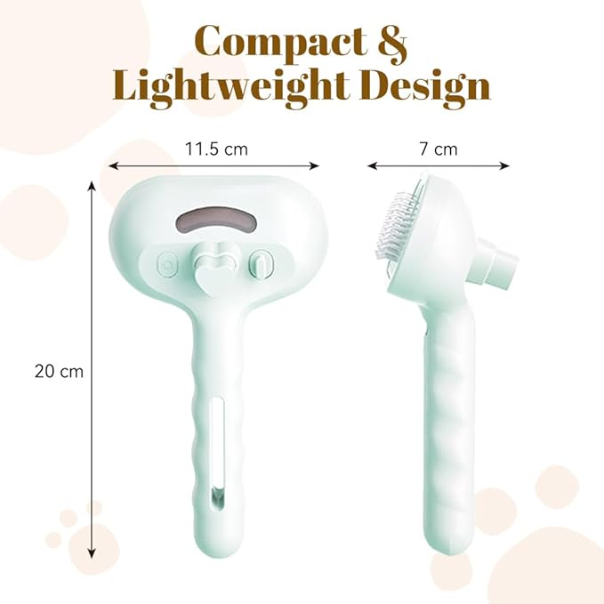 Cat Steam Brush, 3 in 1 Pet Spray Hair Removal Comb for Shedding & Grooming, Pet Grooming Brush with Spray, One-Click Release Button and Tank, Spritz Defur Comb for Cats Dogs, Effective(White)