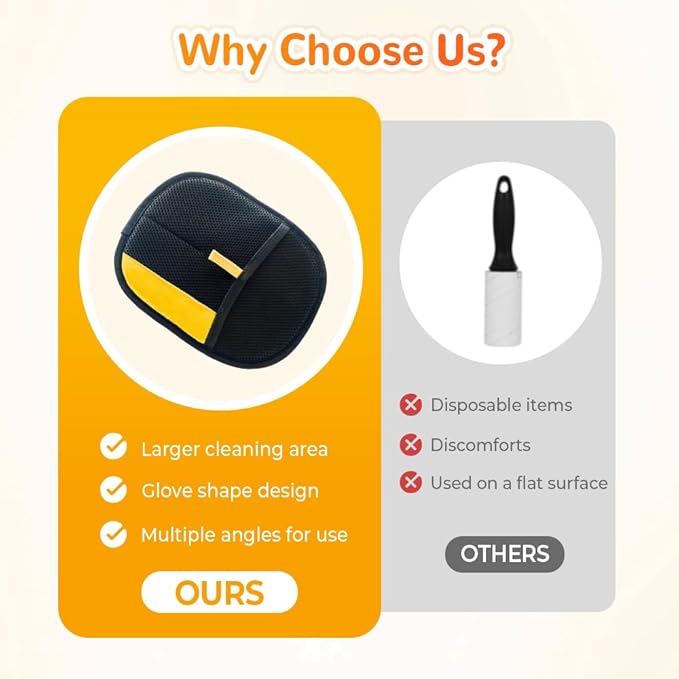 2025 Upgrade Pet Hair Remover Gloves, Reusable Cat Dog Grooming Gloves Pet Hair Remover Electrostatic Gloves, Premium Efficient Pet Hands on for Dogs, Cats & Horses with Long and Short Hair Fur (2)