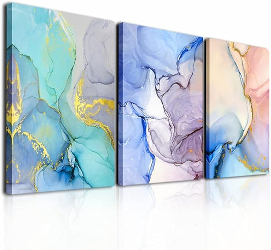 Abstract Wall Decor For Living Room Canvas Wall Art Paintings For Bedroom Colorful Color Abstract Wall Artworks Pictures For Office Kitchen Decoration Bathroom Home Decorations Art 3 Piece 12x16 Inch