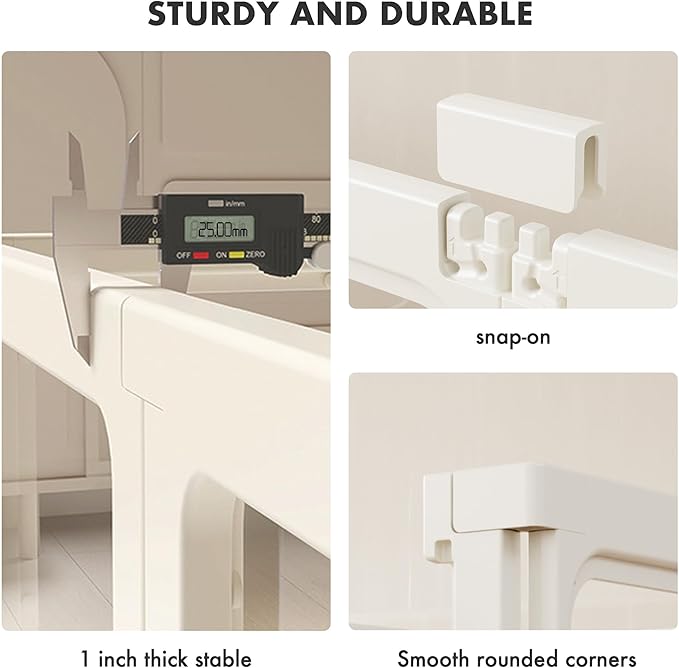 Acrylic Dog Playpen with Door, 24" 10PCS Clear Pet Play Pen Indoor for Small Animals, Transparent Puppy Fence Kennel Rabbit Ferret, Doggie Cages Yard Easy Assemble