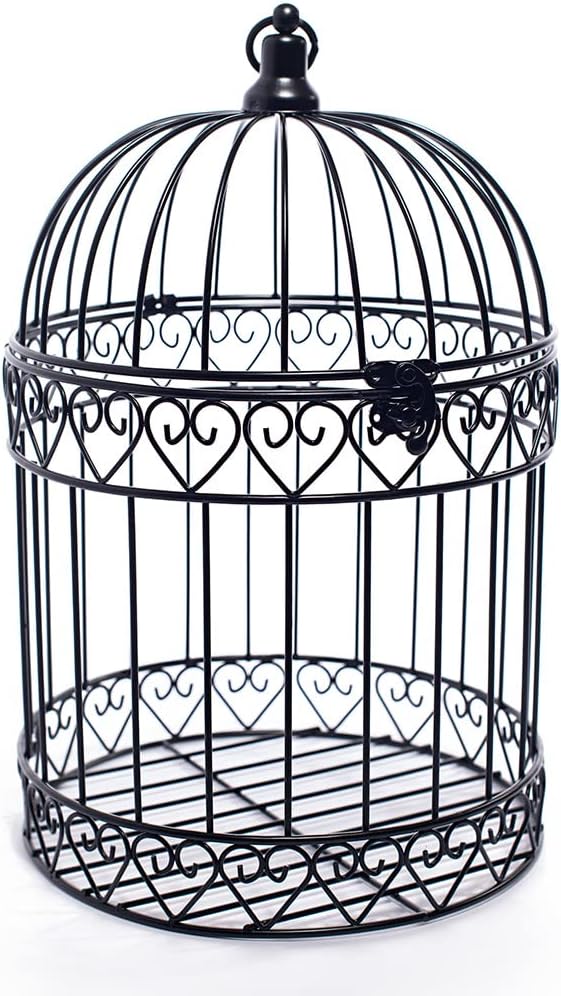 Anderson's Decorative Black Wire Birdcage Wedding Centerpiece, Table Décor, Hanging Decorations, Reusable