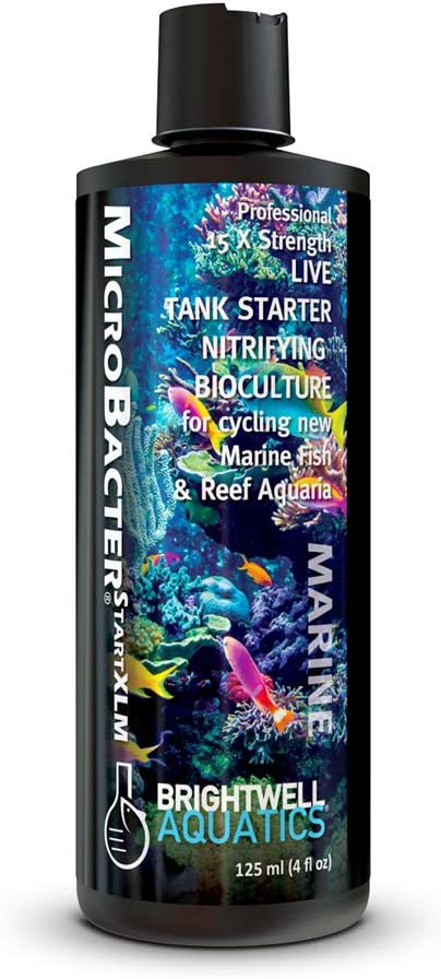 Brightwell Aquatics MicroBacter Start XLM - Concentrated Freshwater Nitrifying Bacteria - Quick Start Fish Tank Starter, Lift Microbe Levels & Water Filtering - Aquarium Water Treatments, 4.22 fl oz